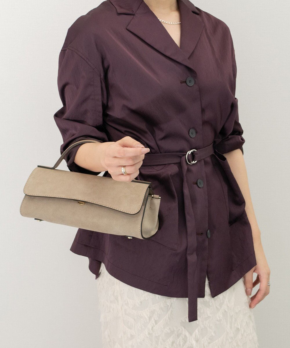 INTER-CHAUSSURES 【LORISTELLA】レザーコンビワイドフラップバッグ 