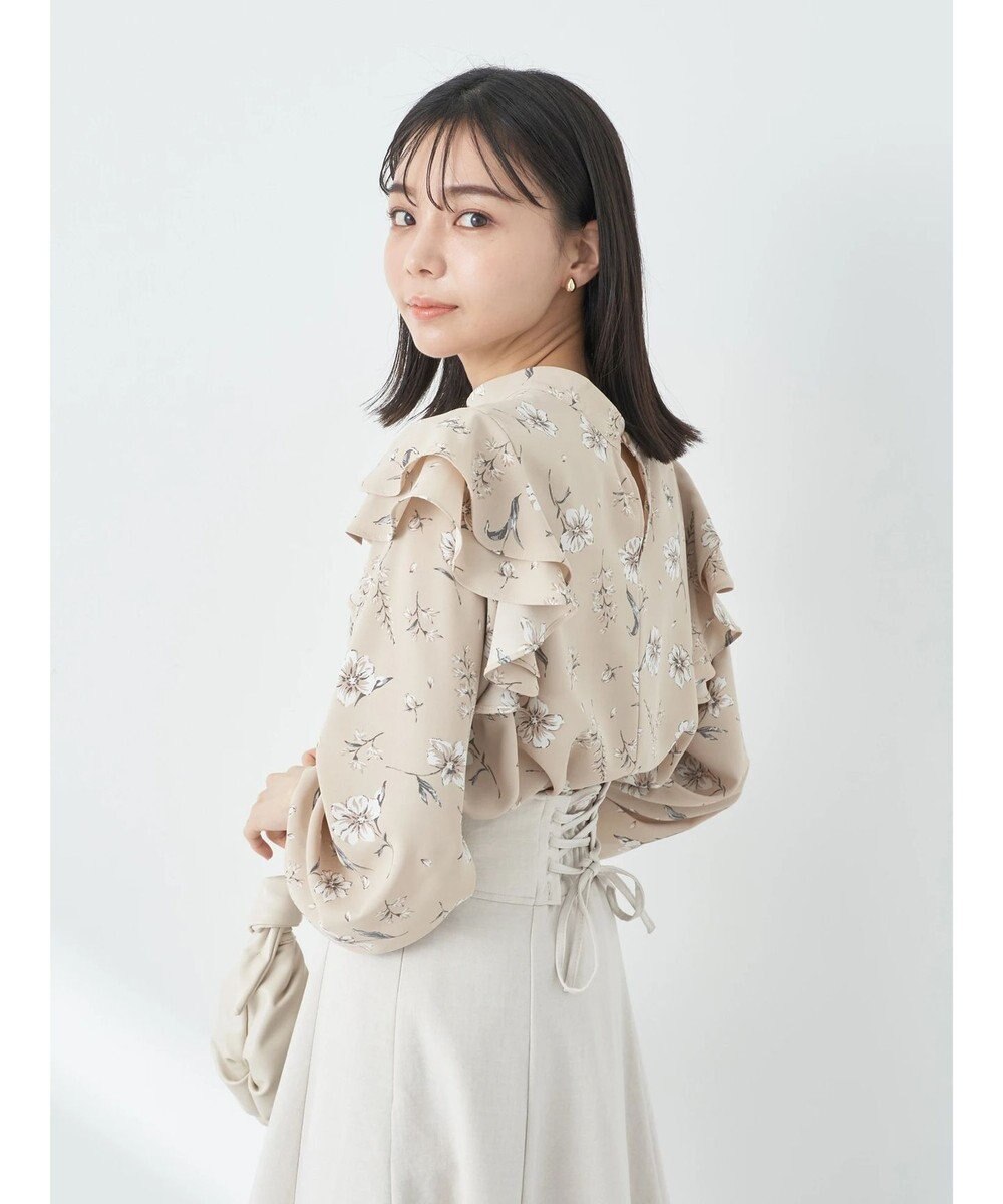 earth music&ecology フリルスリーブブラウス 