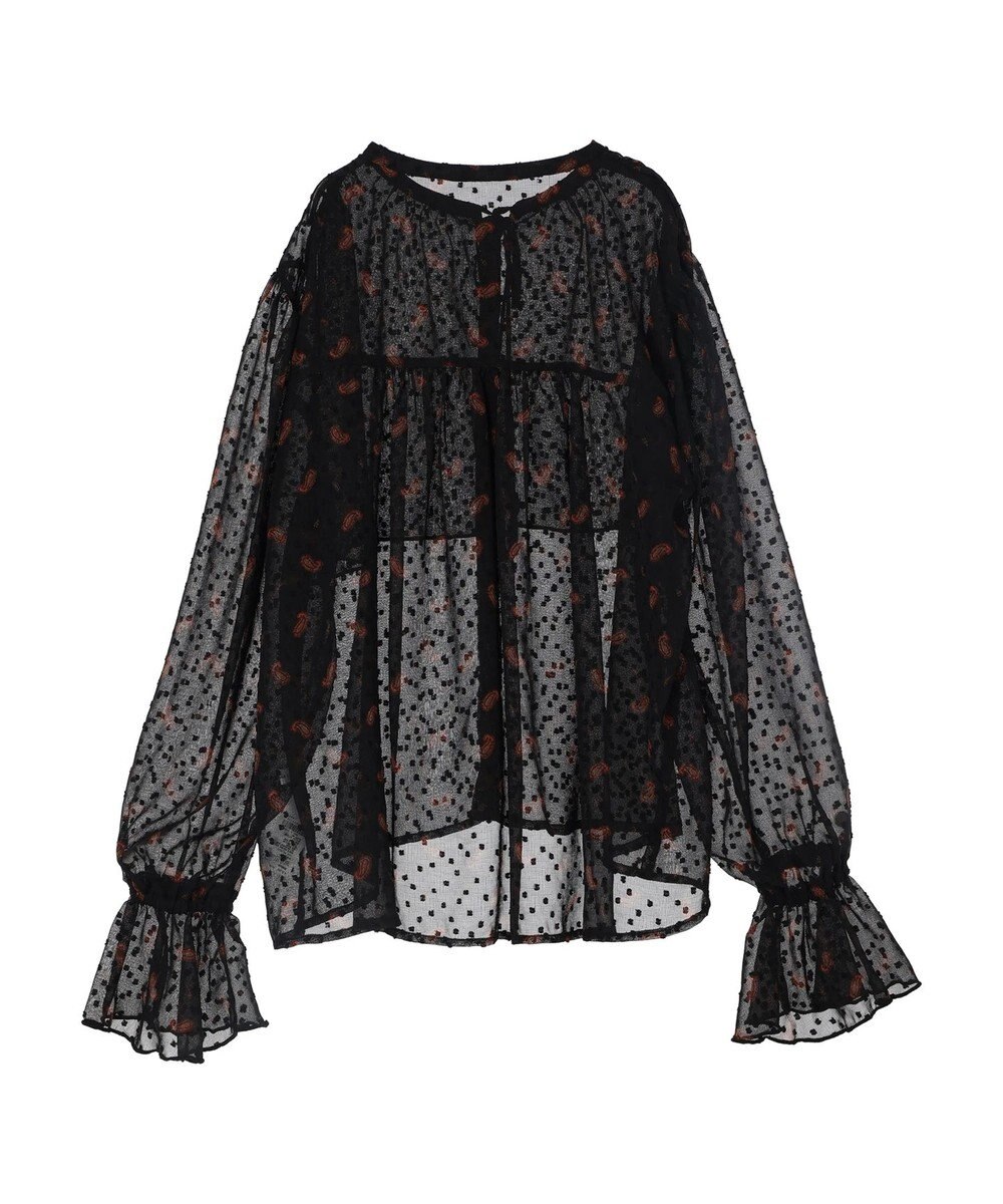 AMERICAN HOLIC ドビーシフォンフリルブラウス 