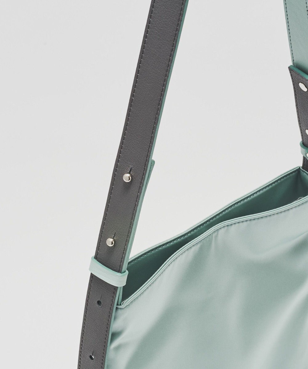 russet バイカラーレザーベルトフラットショルダーバッグ(SF-278) 