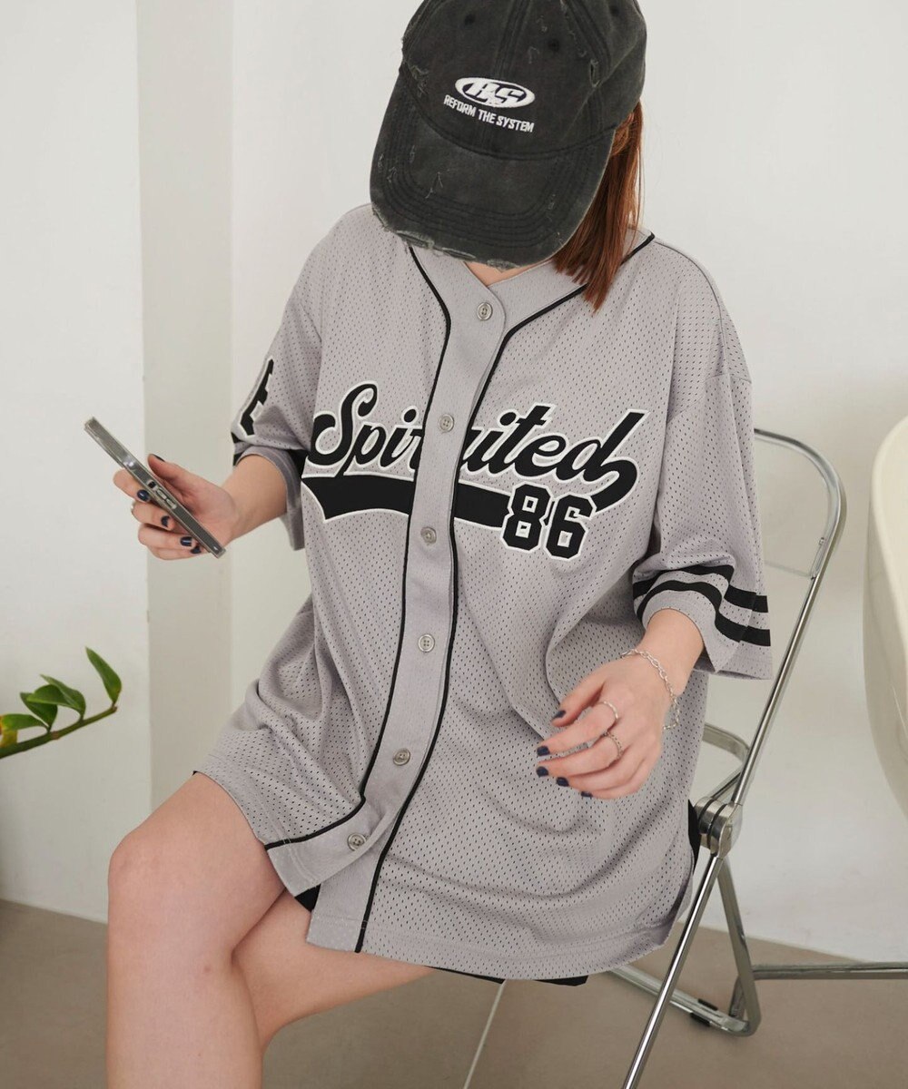 WEGO ベースボールメッシュビッグシャツ 