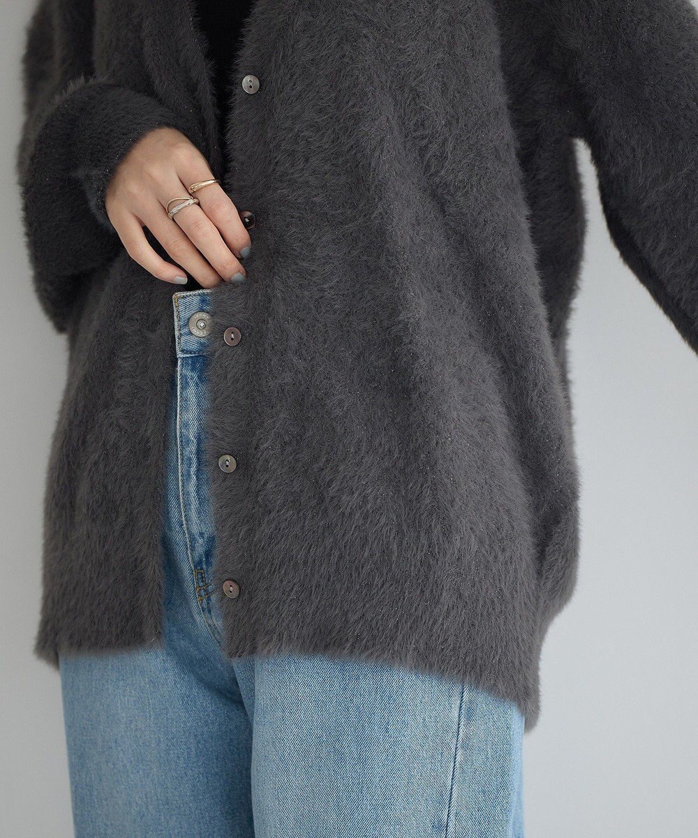 YECCA VECCA ラメシャギーカーディガン 