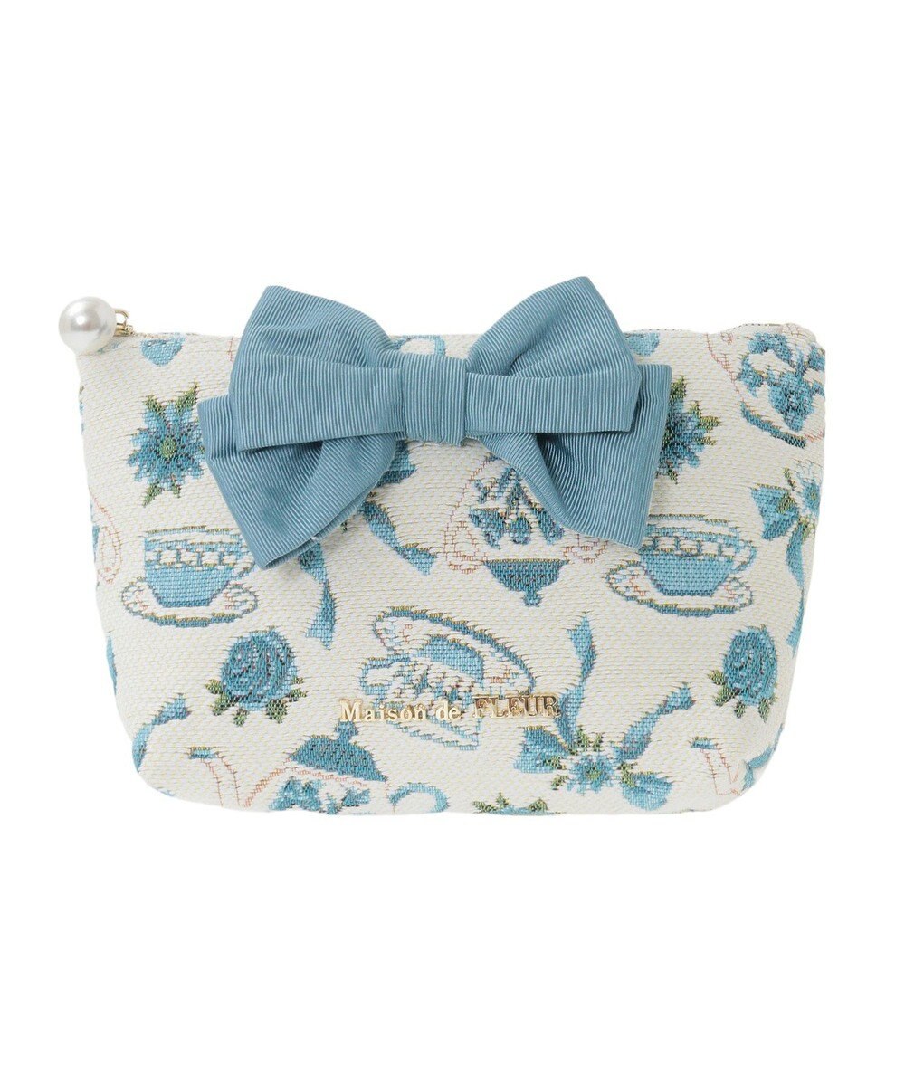 Maison de FLEUR ティーカップ柄ゴブランポーチ 