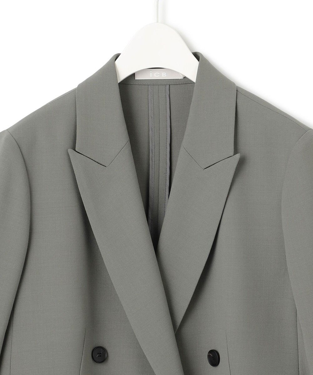 ICB ウール2WAYストレッチ ダブルブレストジャケット 