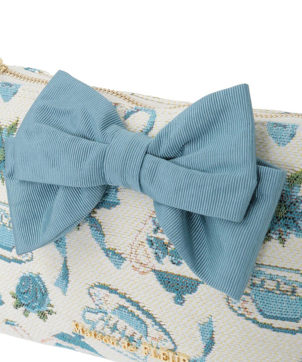 Maison de FLEUR ティーカップ柄ゴブランポーチ 