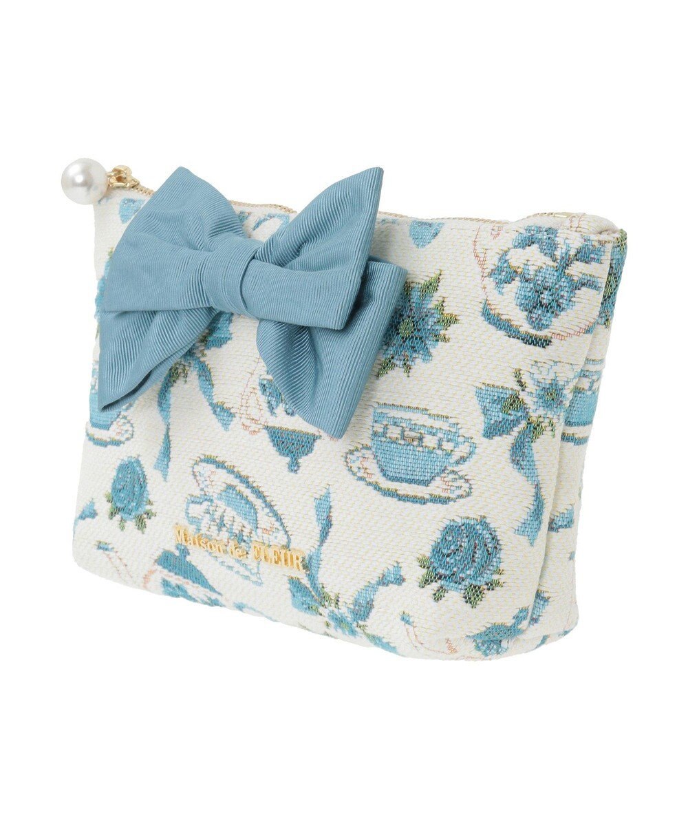 Maison de FLEUR ティーカップ柄ゴブランポーチ 