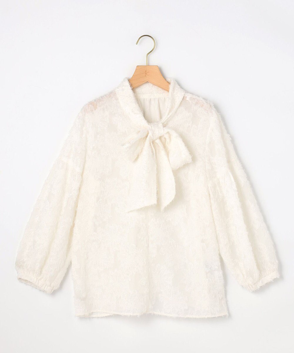 組曲 L 【KUMIKYOKU NAVY / 前後着用可】ヘアリーシフォン ブラウス 