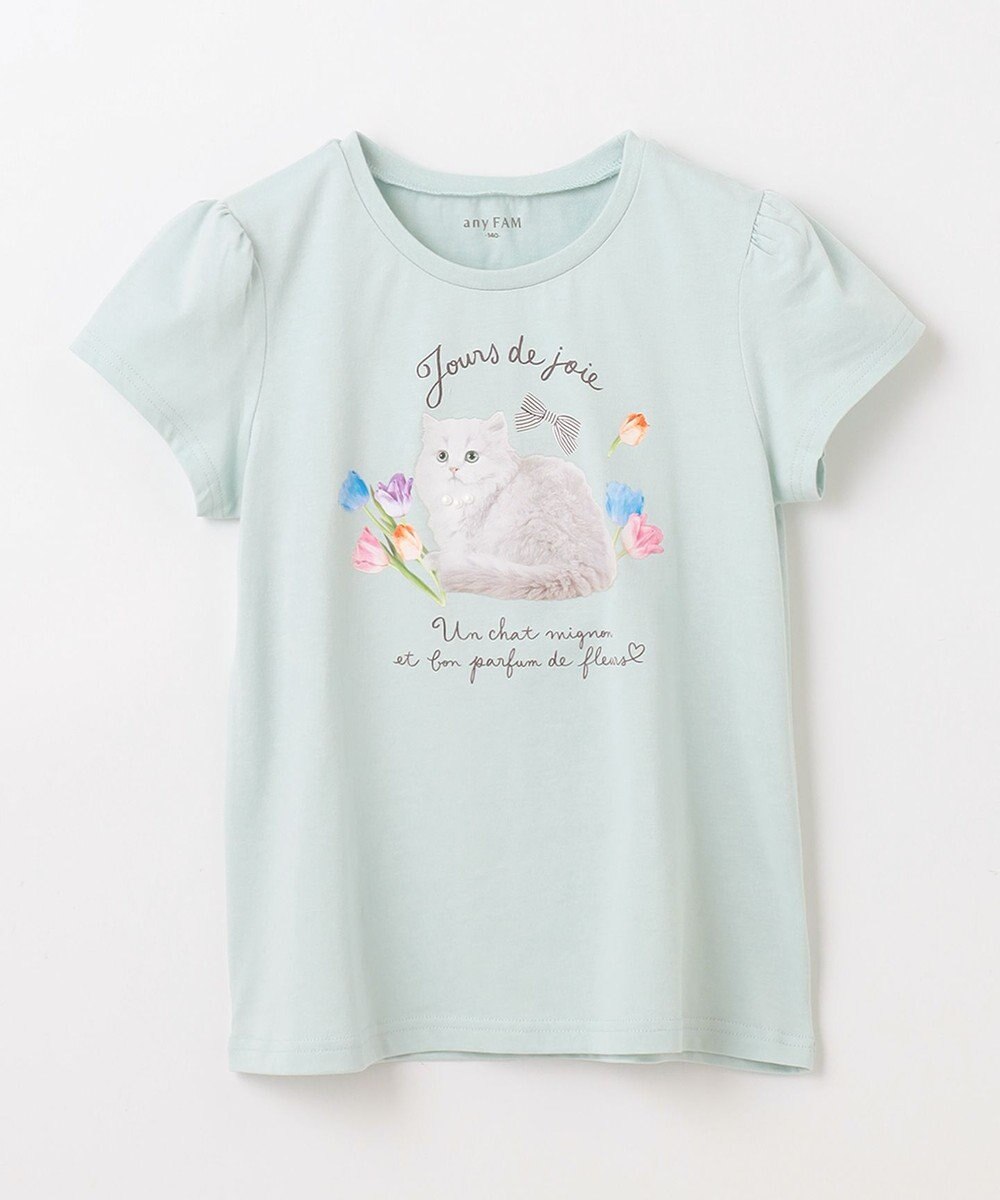 ANY KIDS フォトプリント ネコ Tシャツ 