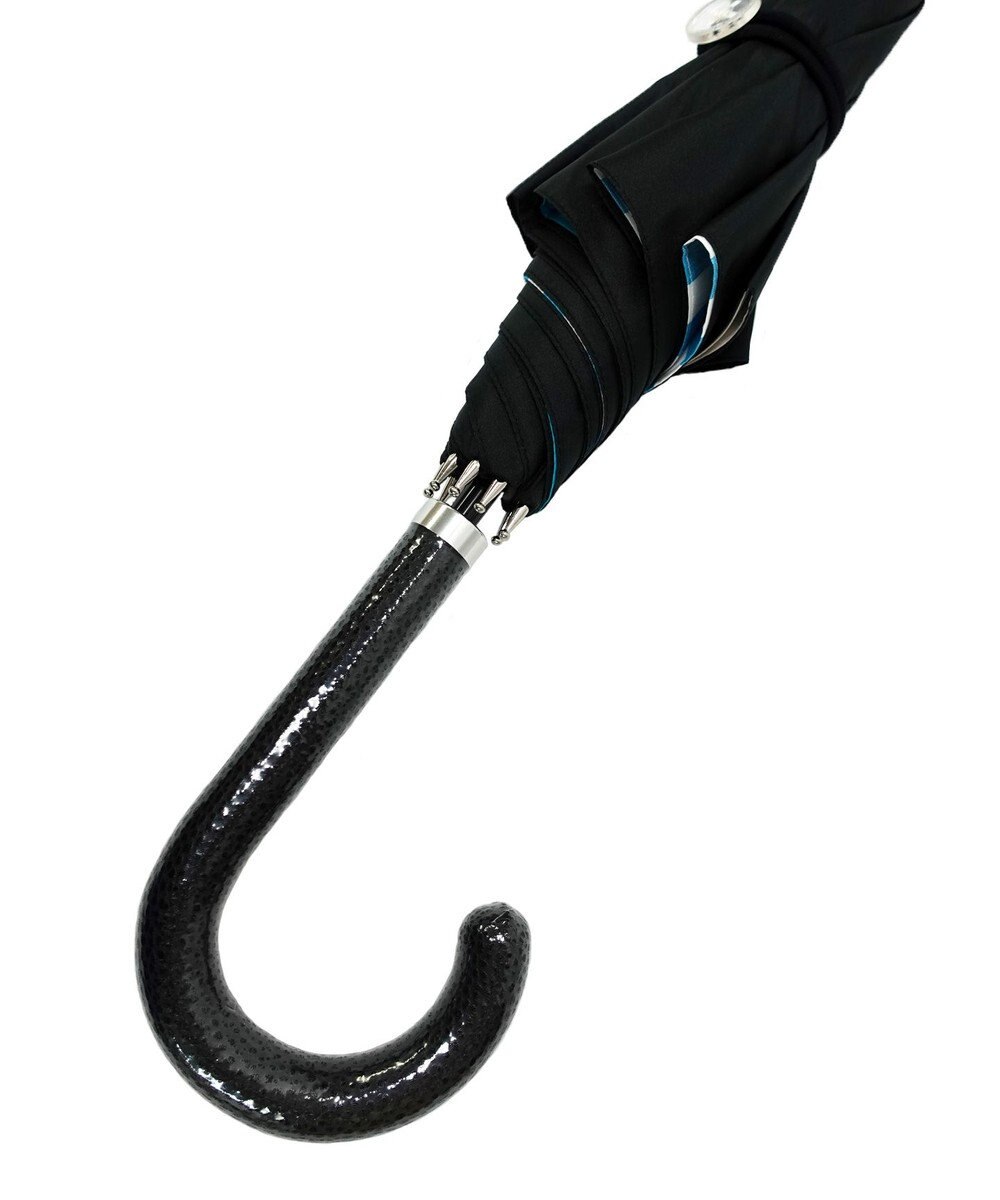 +RING UNISEX  プラスリング 雨傘（長）60cm BLU T1330 2重張り傘 