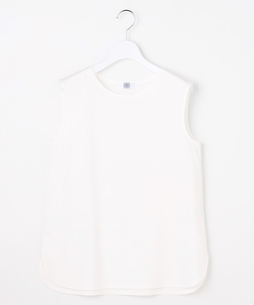 J.PRESS LADIES コットンスムース ノースリーブ シャツテール カットソー 