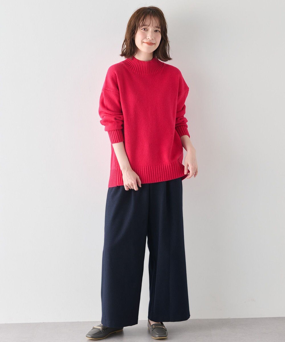 ANY 【洗濯機可/ウエストゴム】ウーリッシュ２タックワイドパンツ 