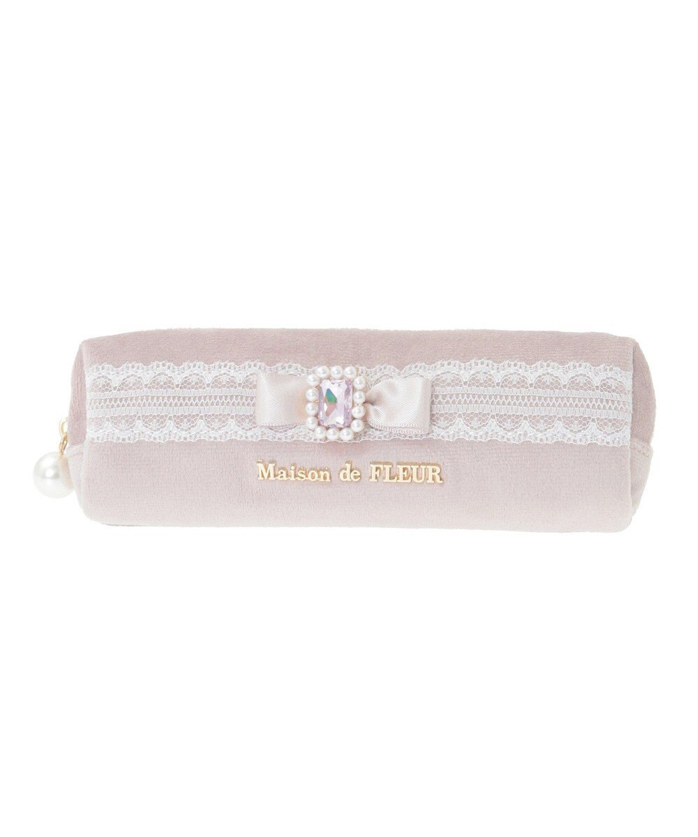 Maison de FLEUR ベロアレースロングポーチ 