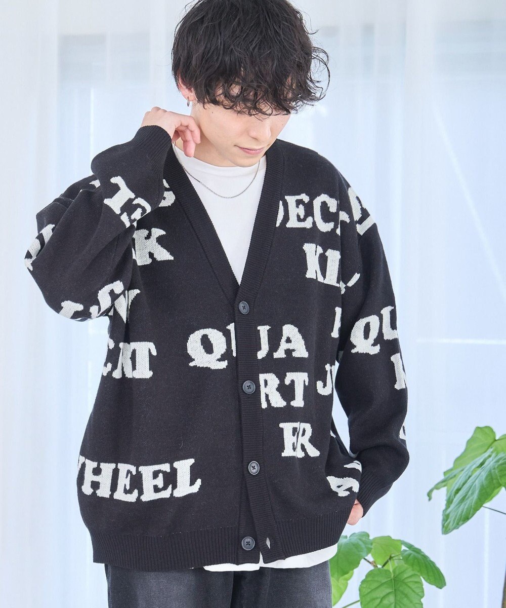 WEGO オーバーフィットロゴカーディガン 