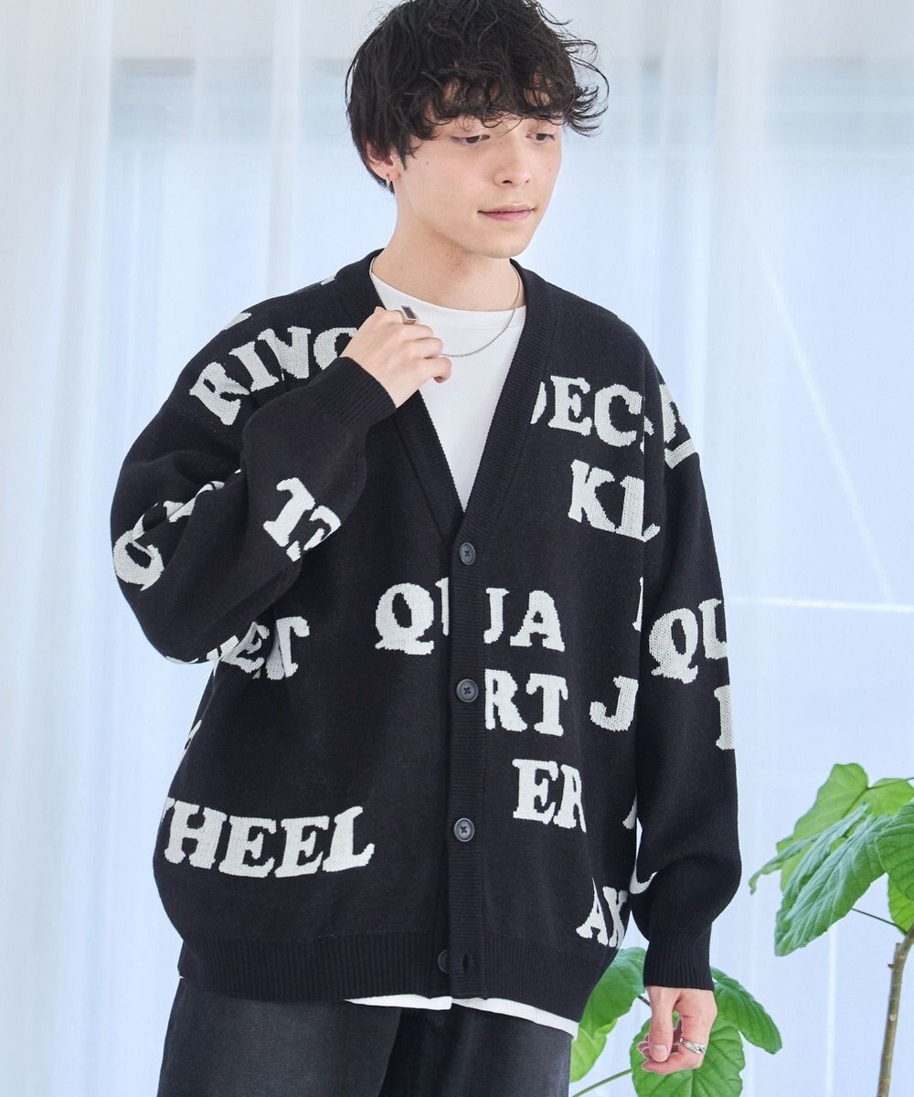 WEGO オーバーフィットロゴカーディガン 