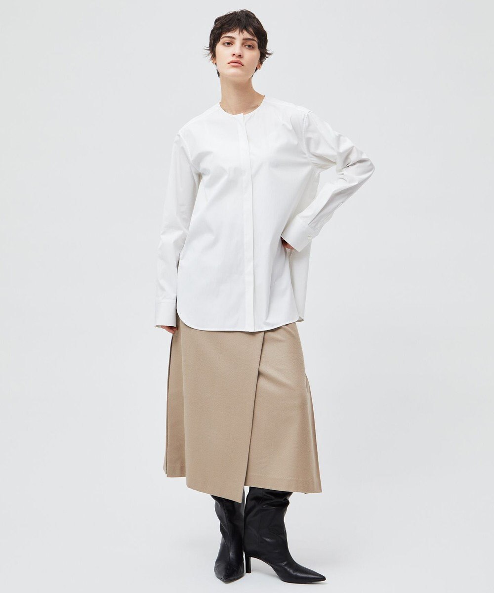 BEIGE， TERNES / ウールナローラップスカート 