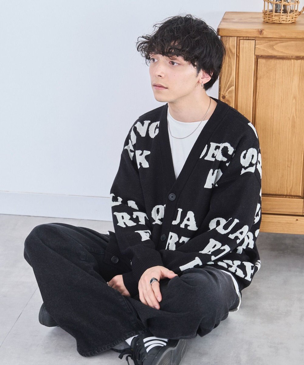 WEGO オーバーフィットロゴカーディガン 