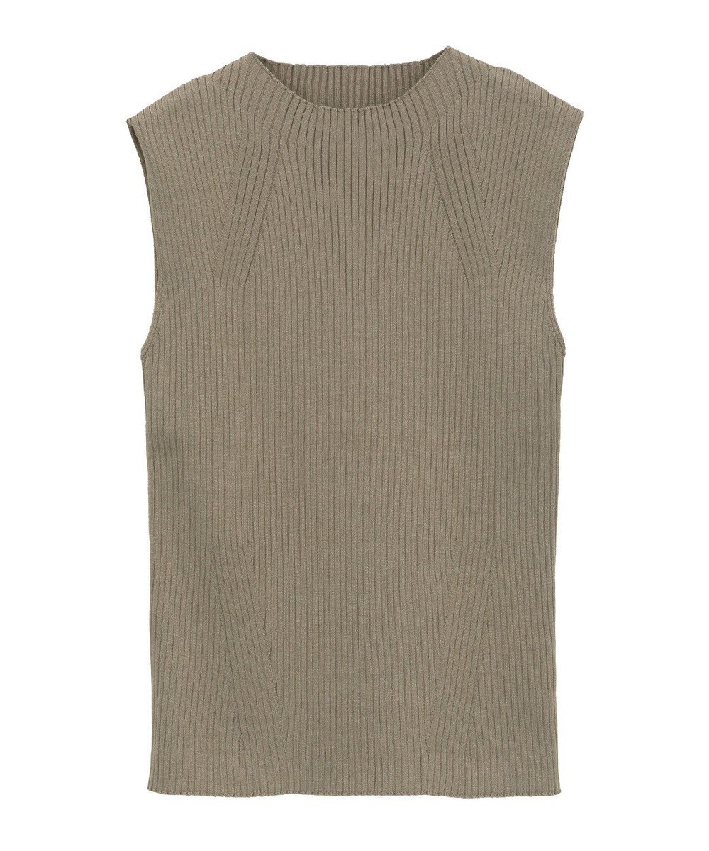 earth music&ecology ランダムリブボトルネックノースリーブニット 