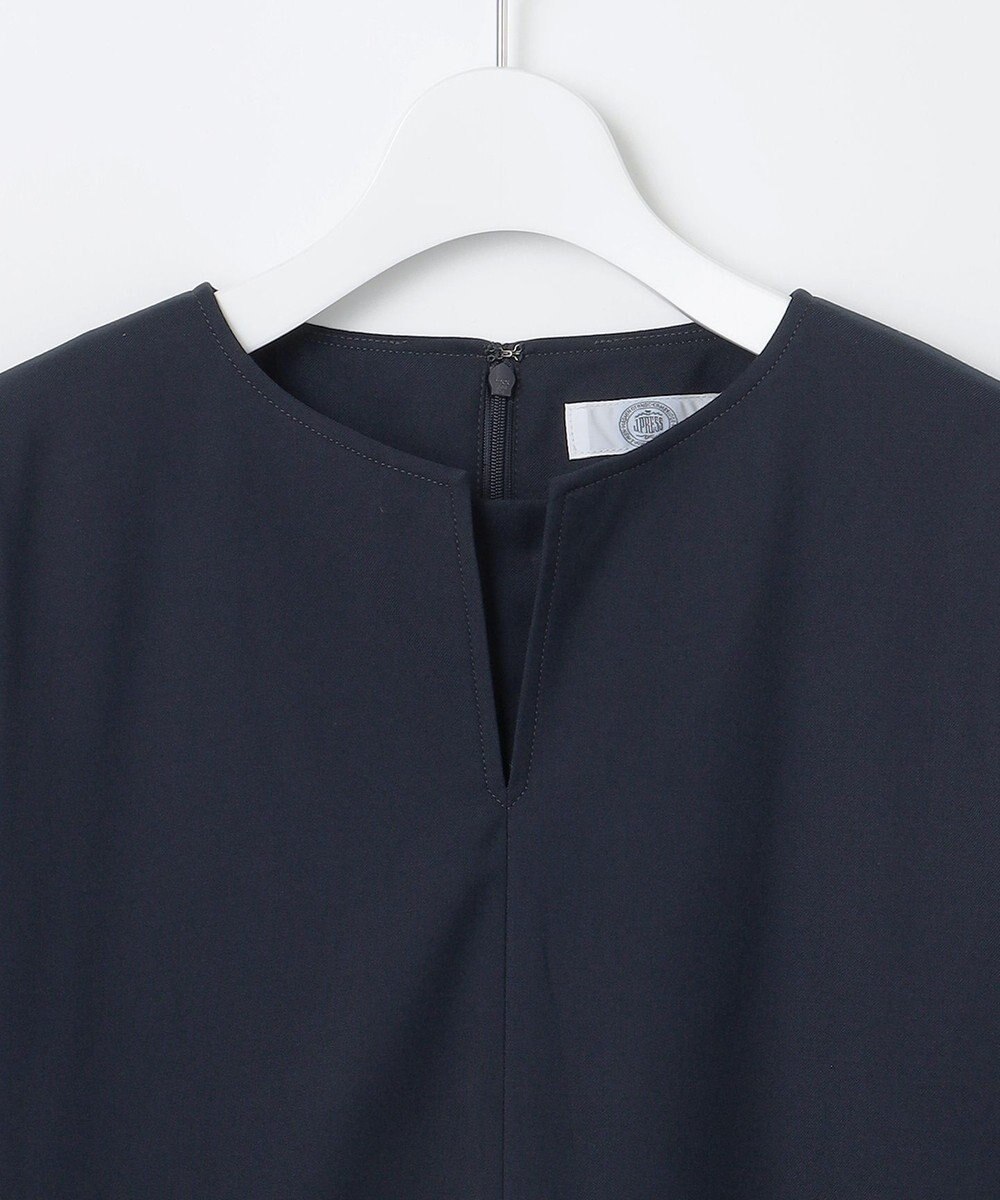 J.PRESS LADIES L 【洗える】T/Rウォッシャブルギャバ パール釦 ワンピース 