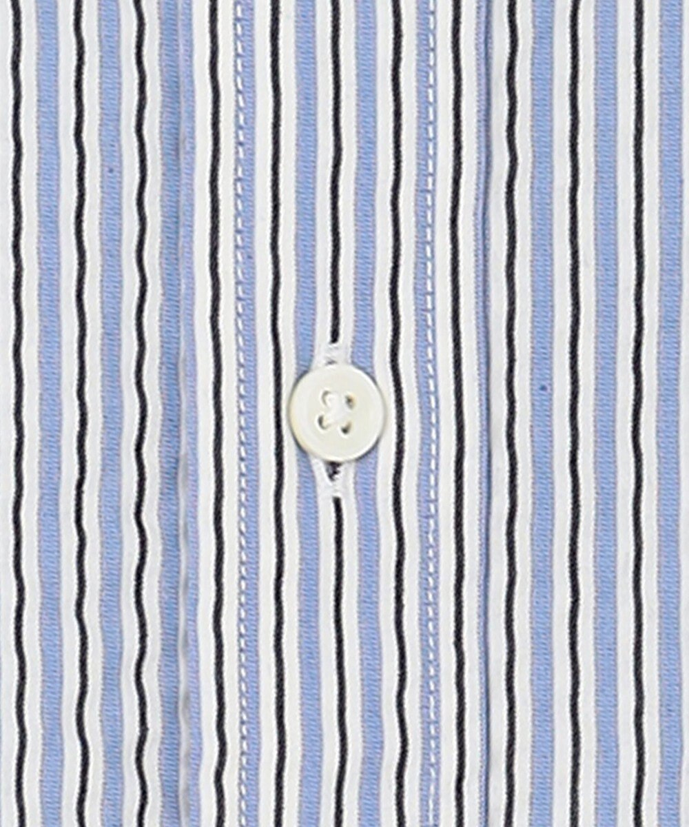 J.PRESS MEN 【クールマックス】サッカーマルチストライプ バンドカラーシャツ 