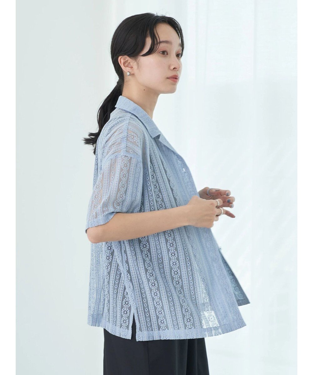 earth music&ecology フラワーレースシャツ 