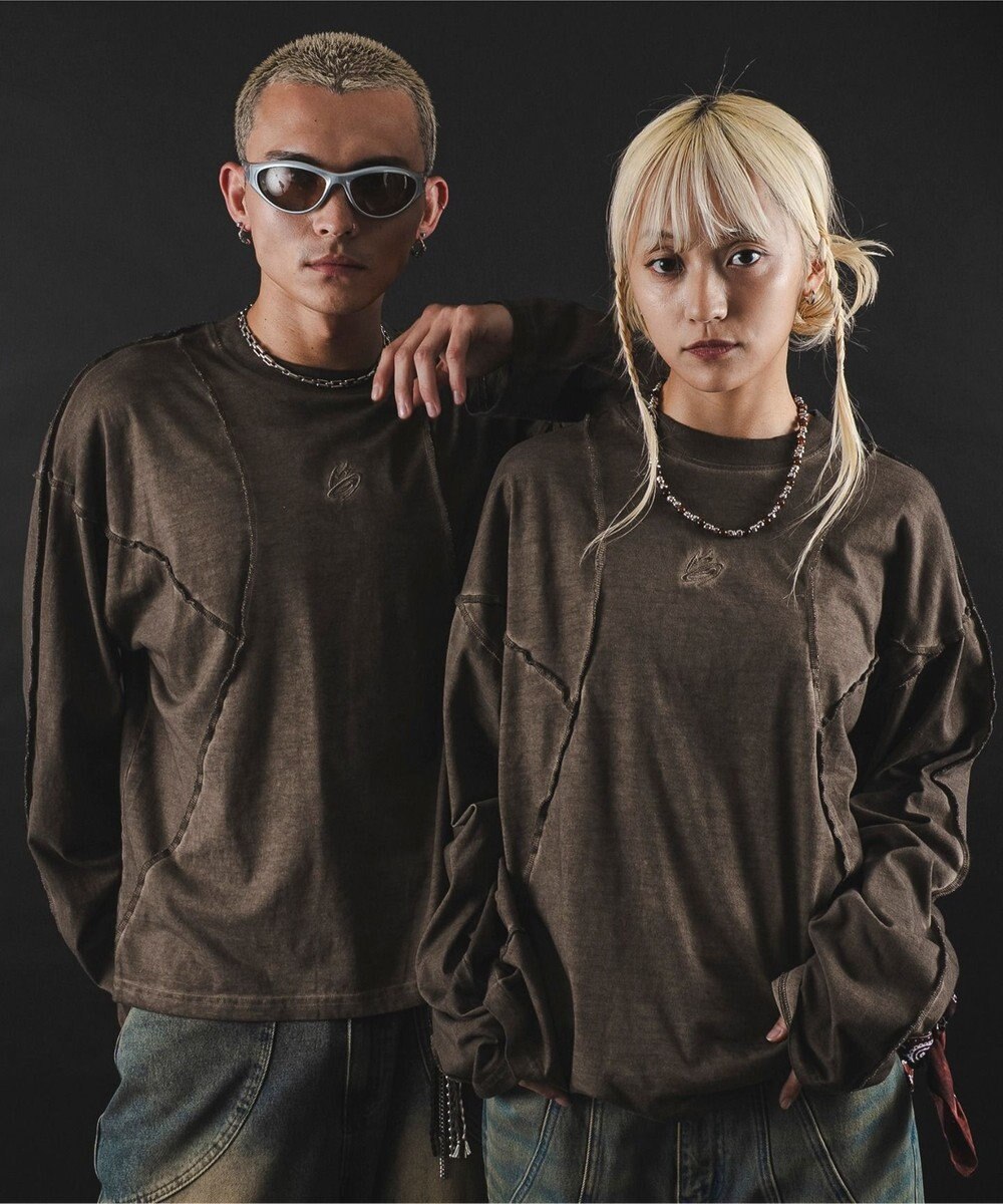 WEGO 【ユニセックス着用ITEM】MA55IVE　コールドダイスウィッチングロゴT（LS） 