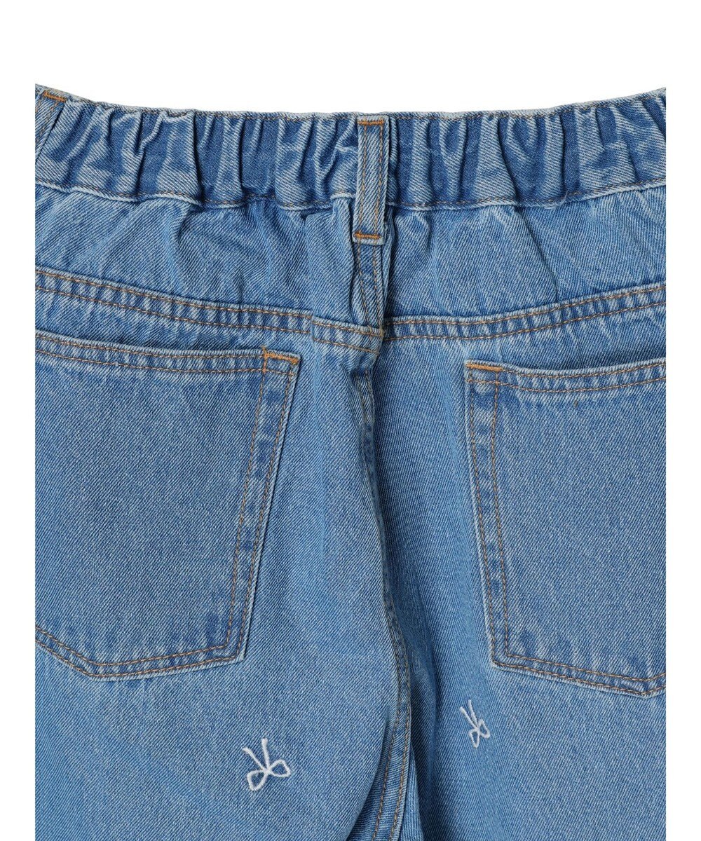 Green Parks ・Ｄｏｕｂｌｅ　Ｆｌａｇｓ　リボン刺繍ストレートデニム 