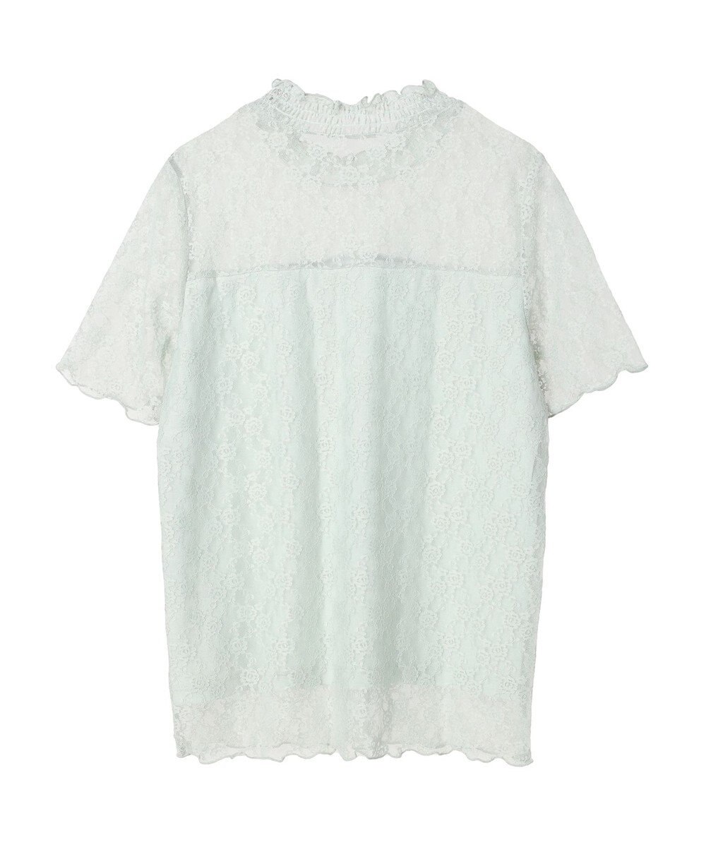 earth music&ecology レースドッキング半袖プルオーバー 