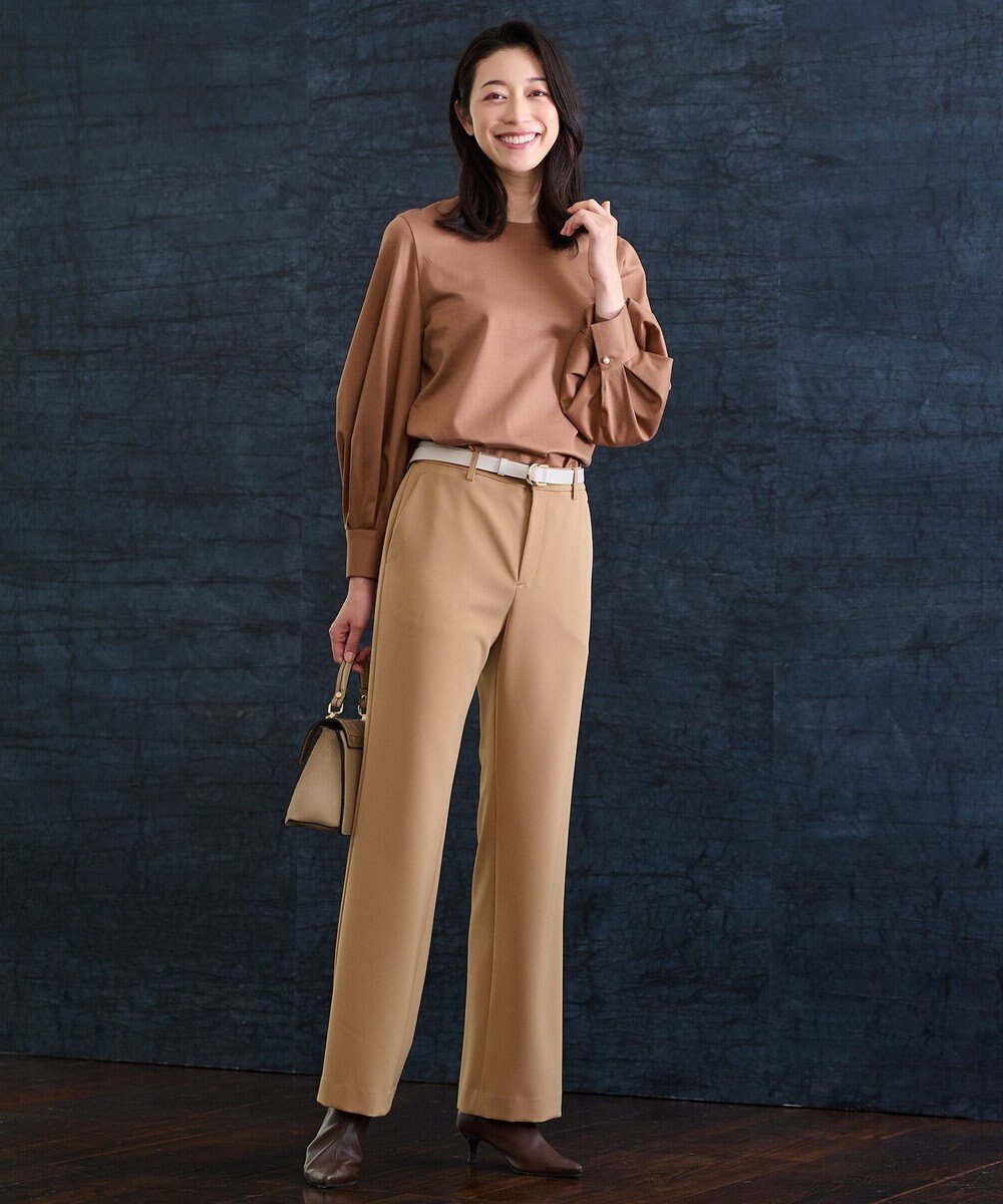 自由区 【洗える】ハイカウントパフスリーブ カットソー 