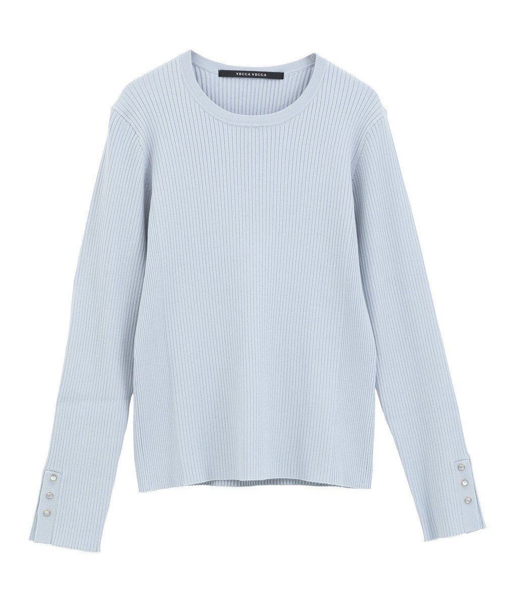 YECCA VECCA 袖釦クルーネックリブニット 