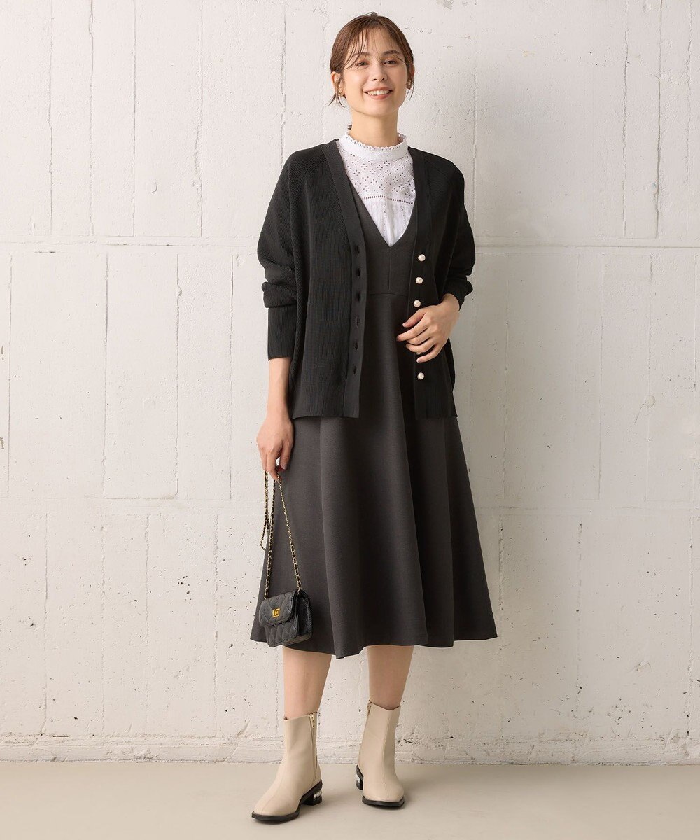 組曲 ウールライクスポンディッシュ ジャンパースカート 