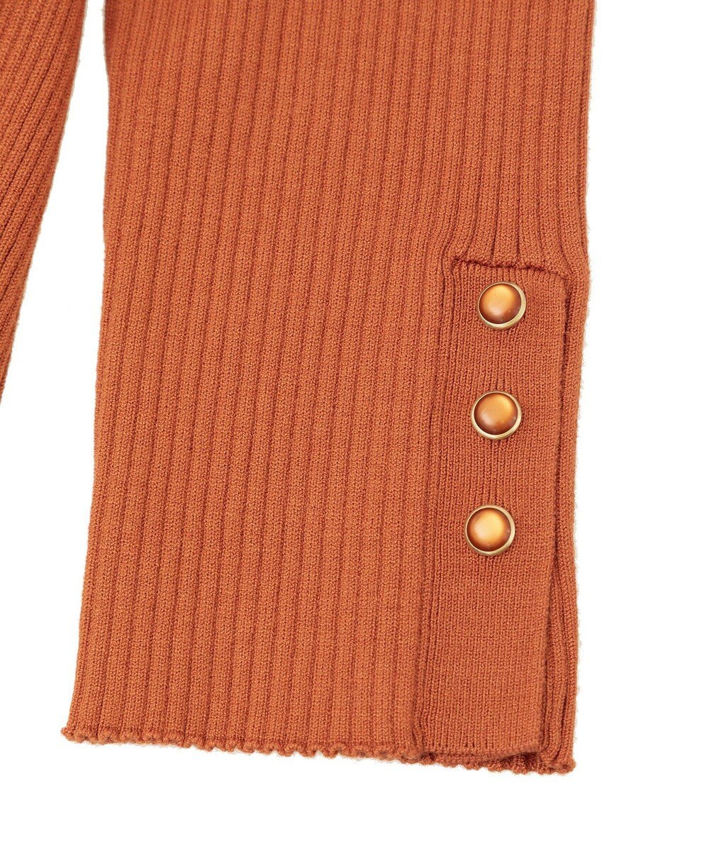 YECCA VECCA 袖釦クルーネックリブニット 