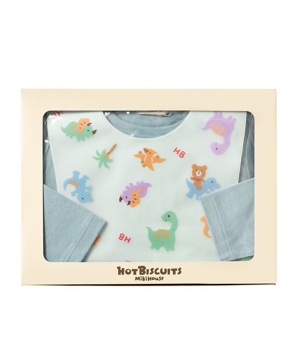 MIKI HOUSE HOT BISCUITS 長袖Tシャツ＆お食事スタイセット【BOX付き】 