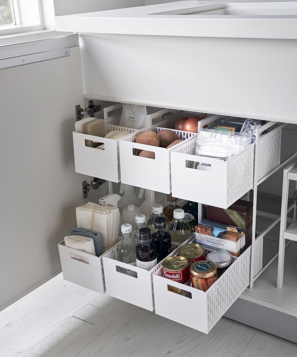 tower シンク下収納バスケット タワー 2段 ホワイト 