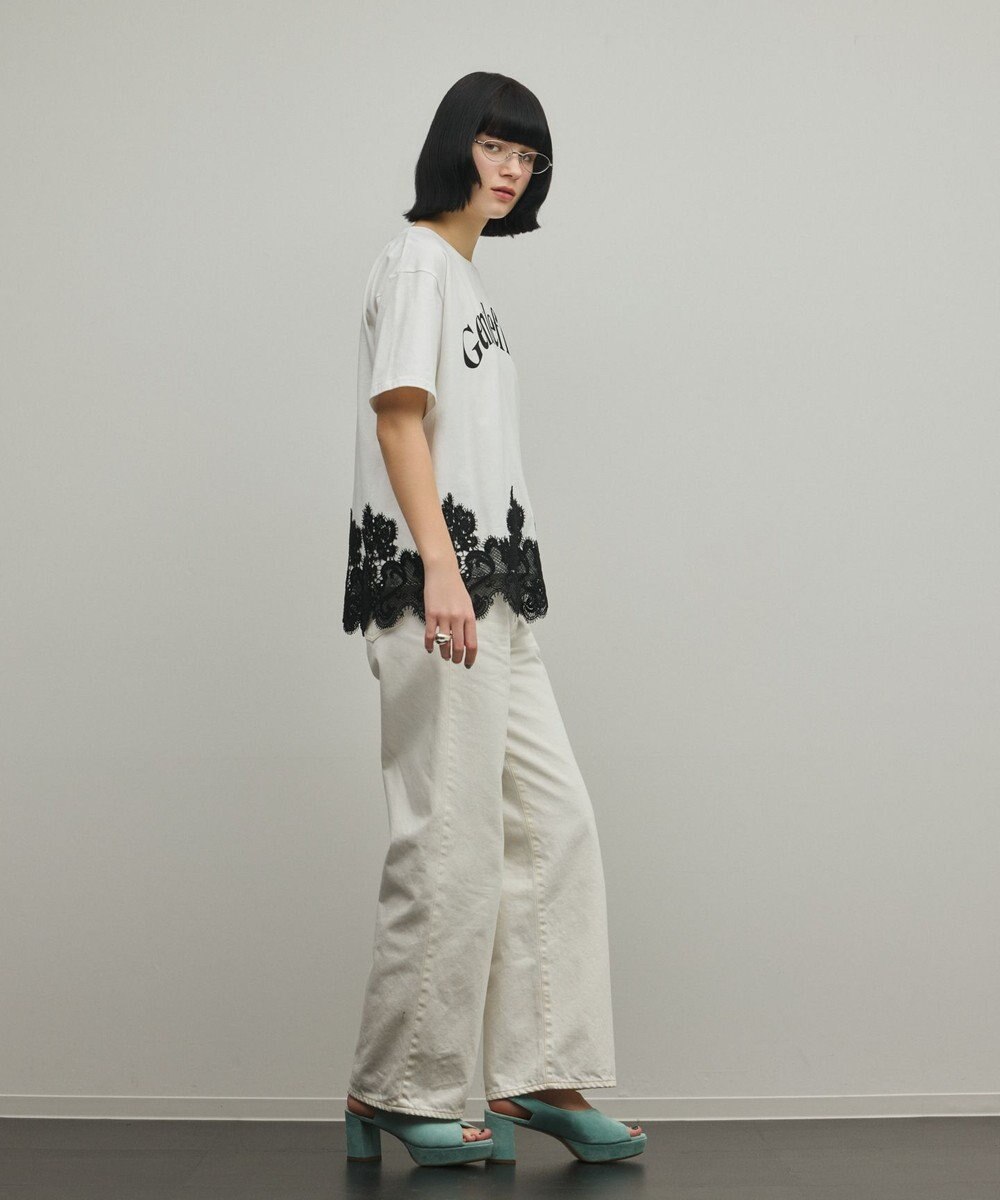 GRACE CONTINENTAL レースヘムロゴTシャツ 