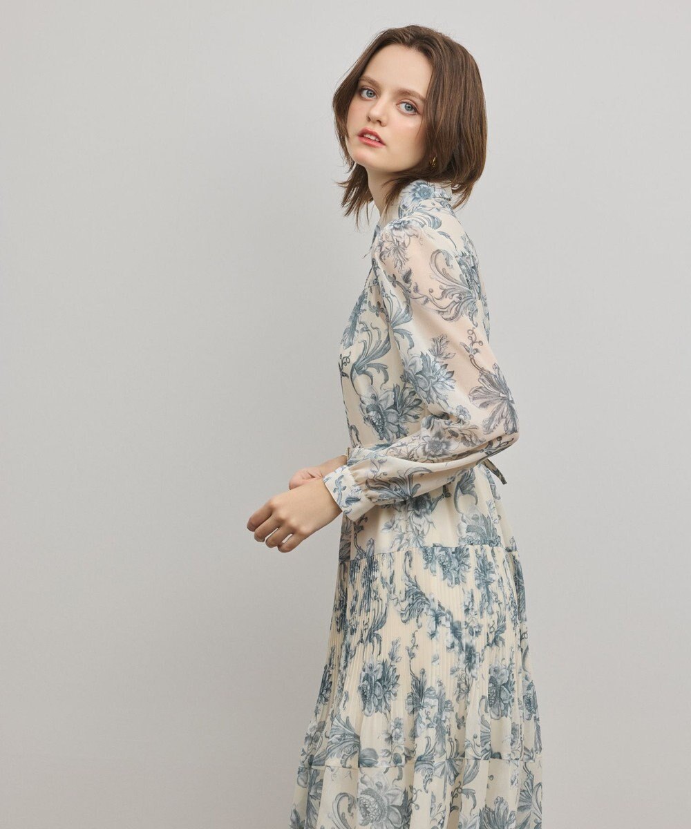 GRACE CONTINENTAL フラワープリントプリーツワンピース 