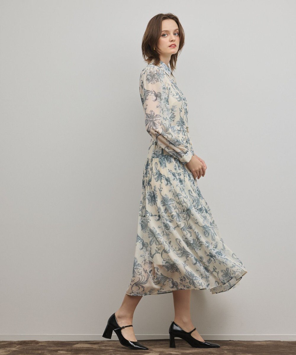 GRACE CONTINENTAL フラワープリントプリーツワンピース 