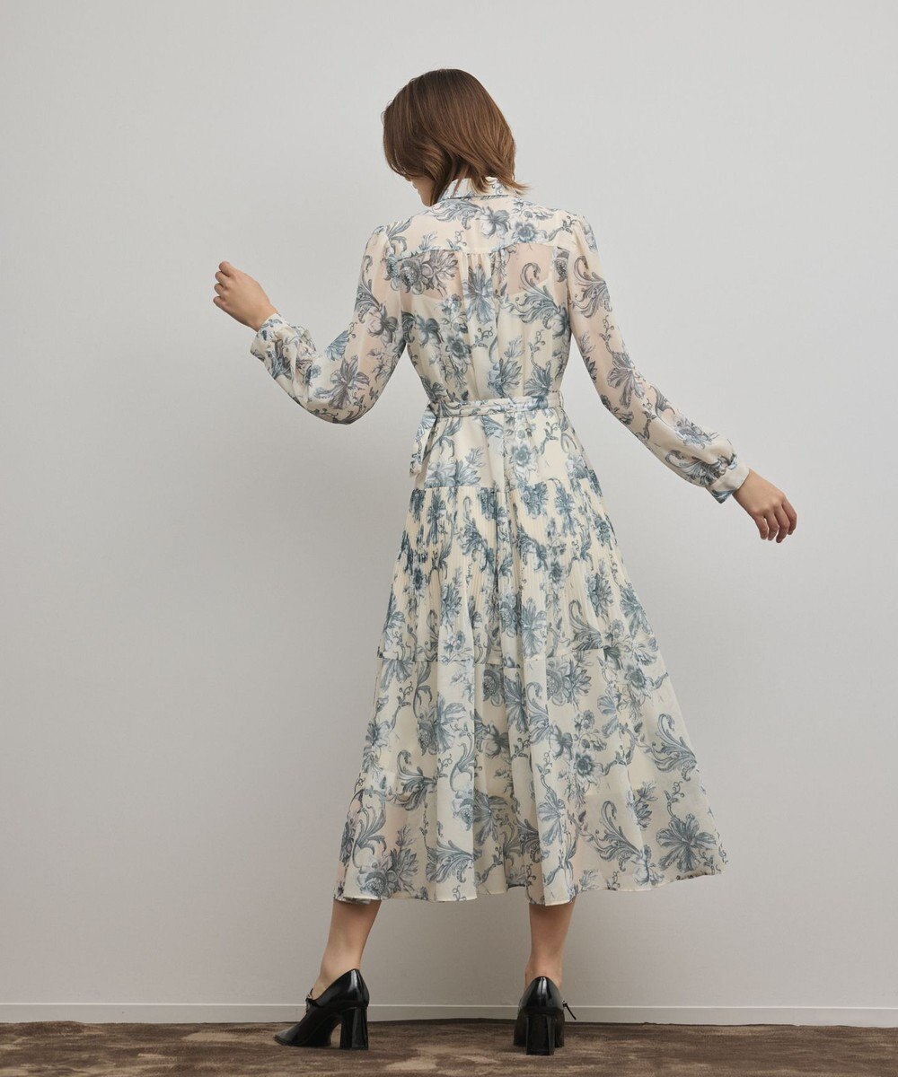 GRACE CONTINENTAL フラワープリントプリーツワンピース 