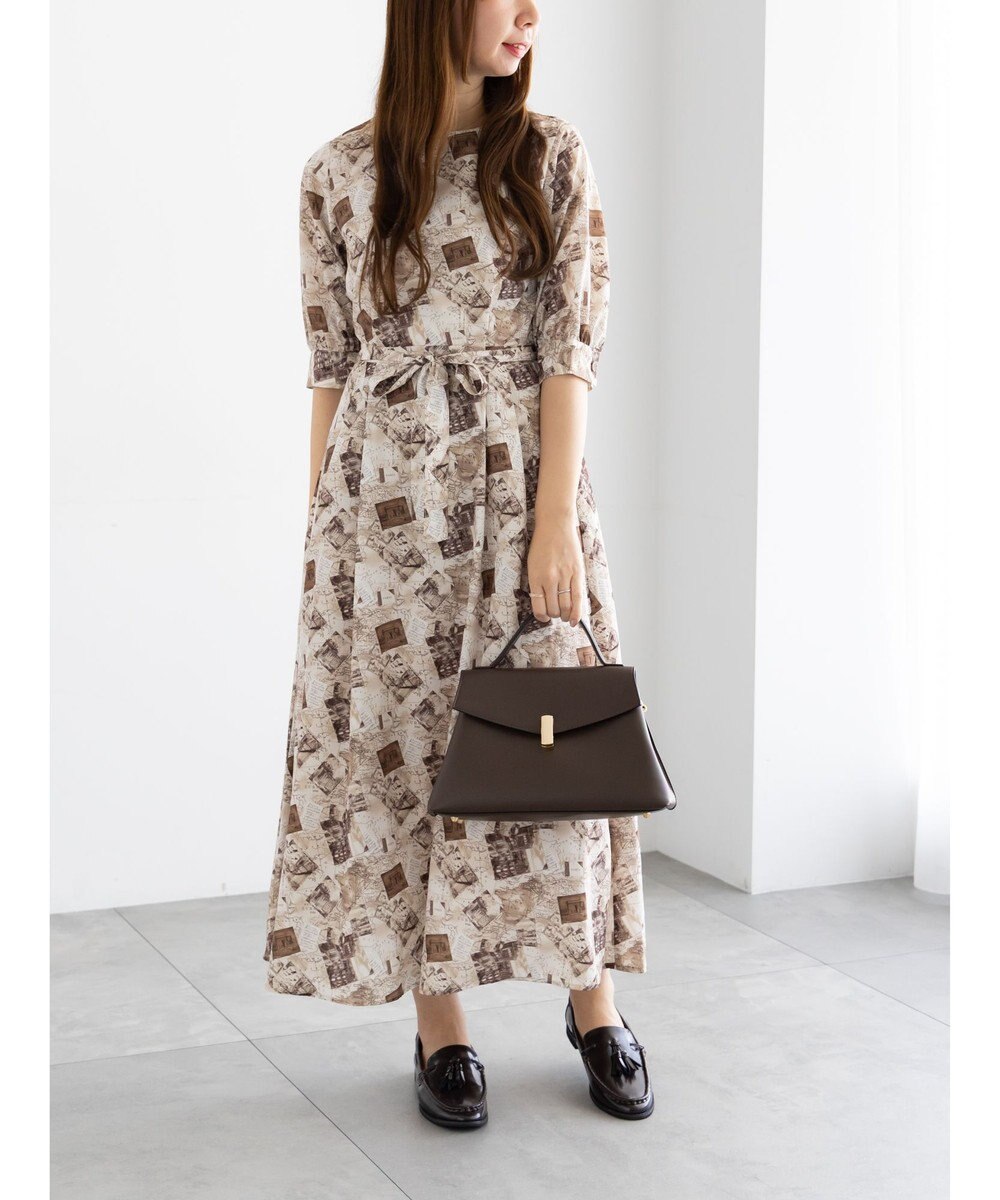 Te chichi マップパターンプリントワンピース 