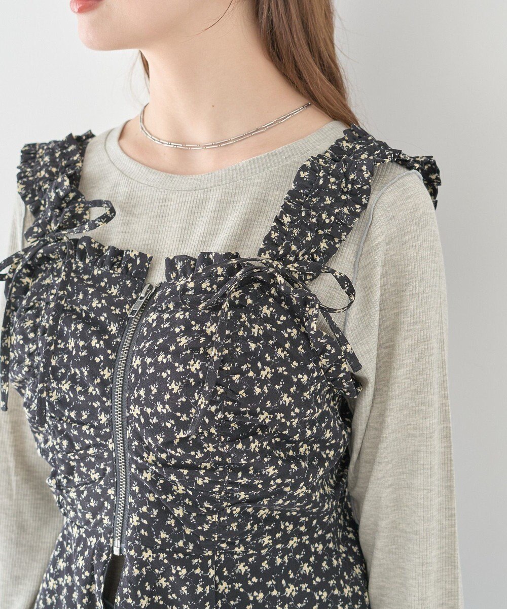 earth music&ecology フラワーペプラムビスチェ 