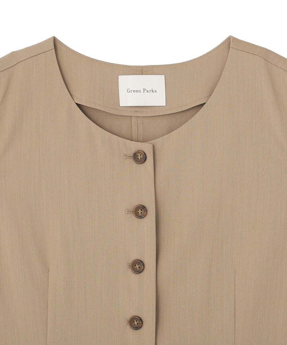Green Parks クルーネック多釦ジレ 