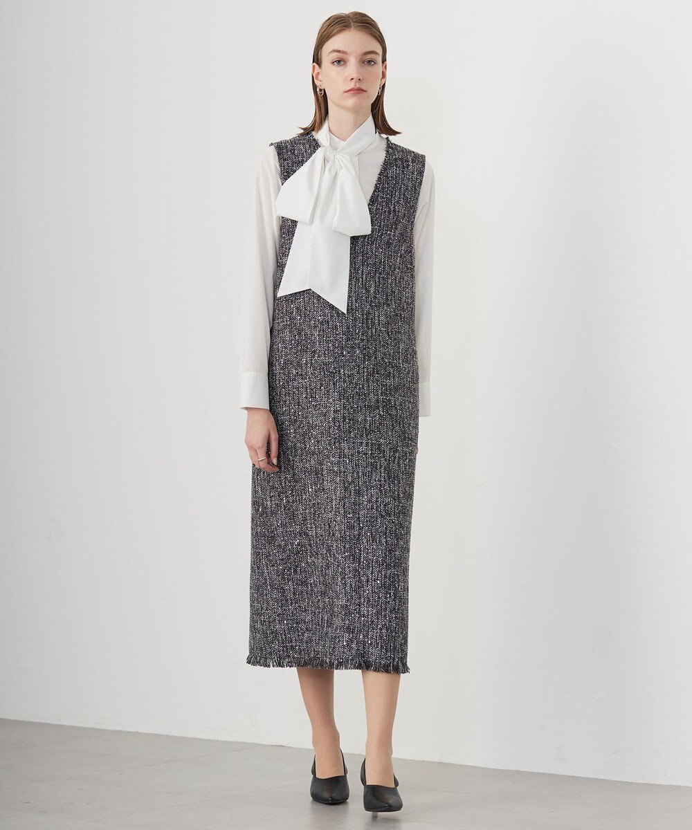 ICB L 【CLASSY.1月号掲載】スパングルツイード ジャンパースカート 