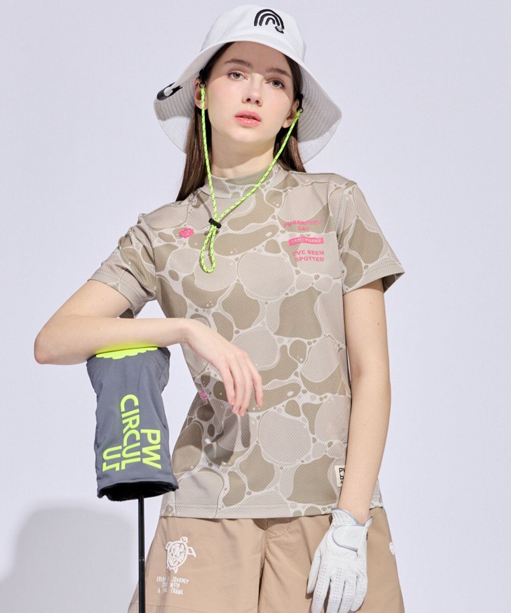 PW CIRCULUS 【MEN】WATER SURFACE プリントモックネックT ゴルフウェア レディース 