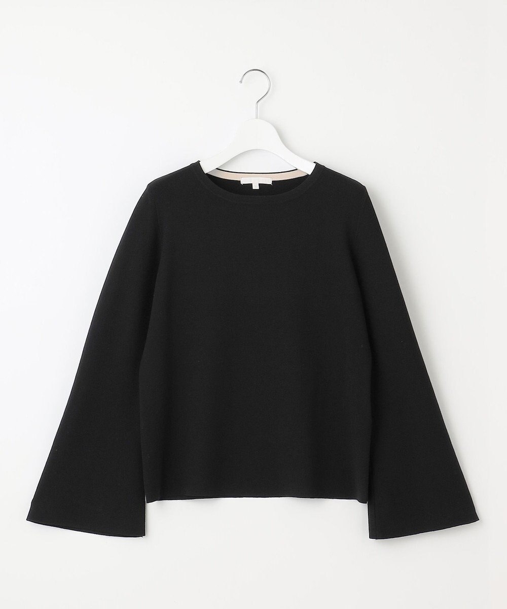 自由区 【セットアップ対応・洗える】レーヨンストレッチフレアスリーブ ニット 