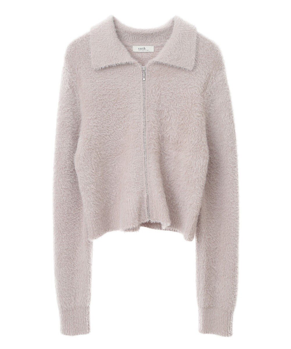 earth music&ecology シャギージップカーディガン 