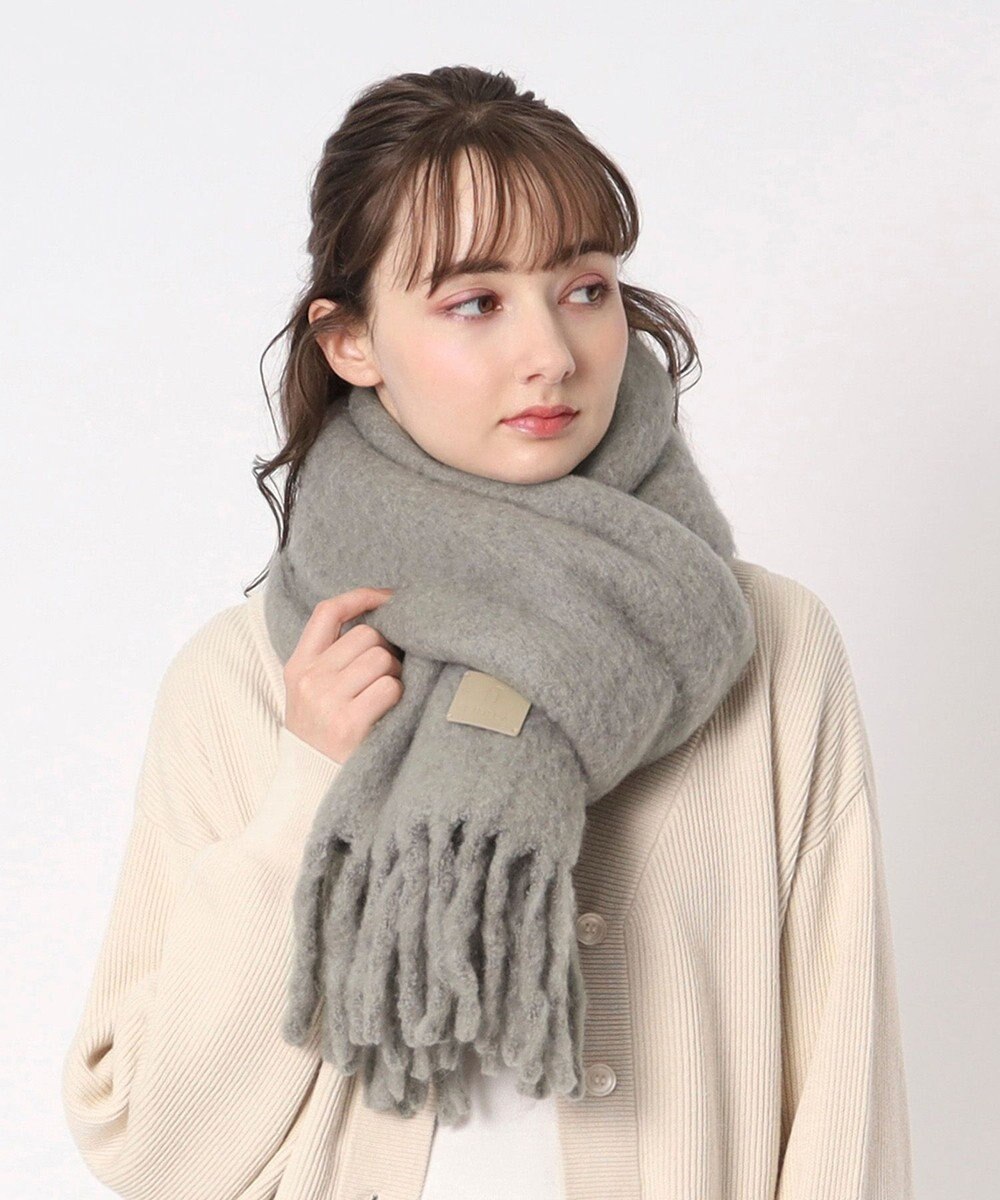 MOONBAT 【WEB限定】FURLA ウール混シャギー無地マフラー/幅40cm 