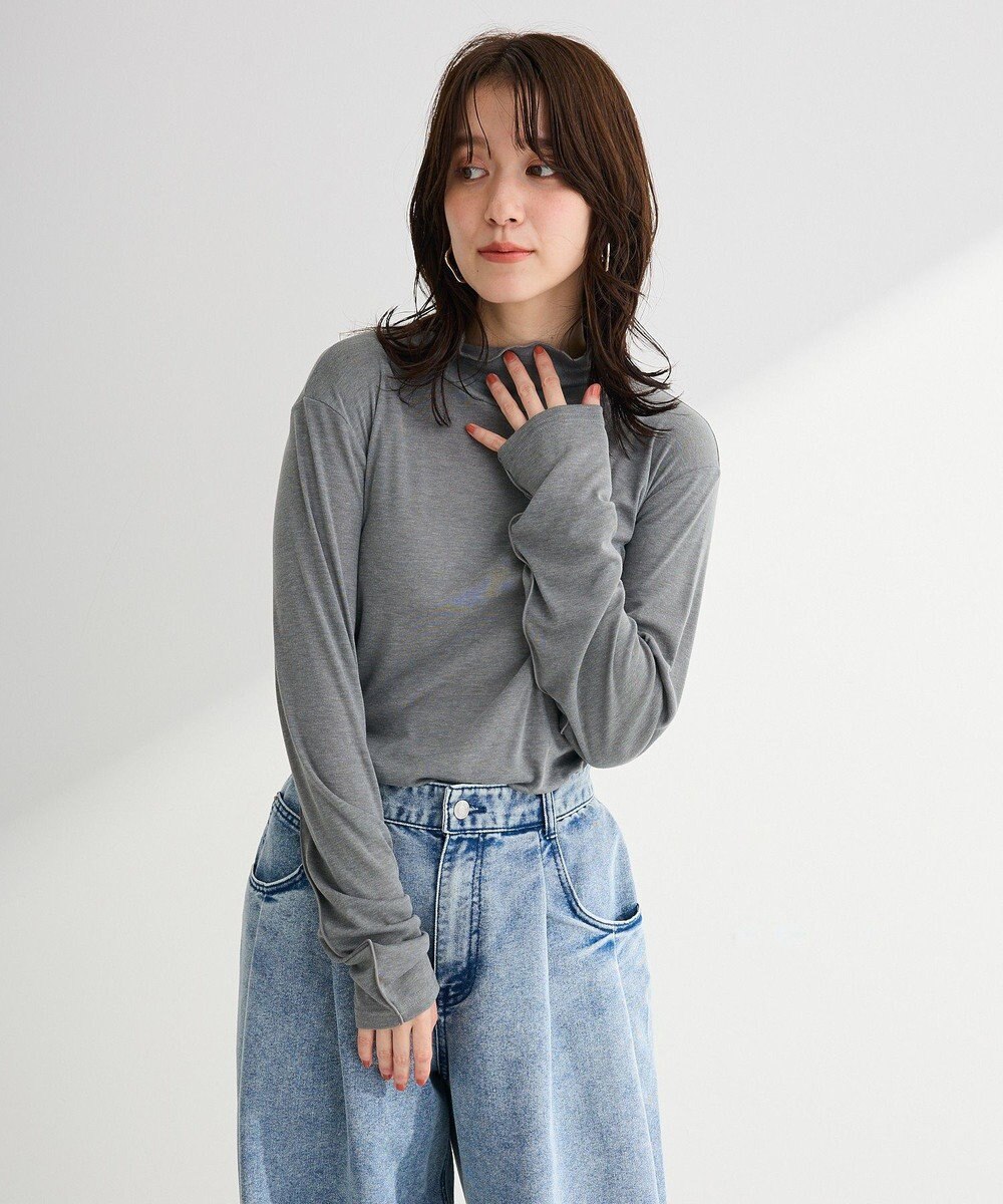 Green Parks シアーリブタートルプルオーバー 