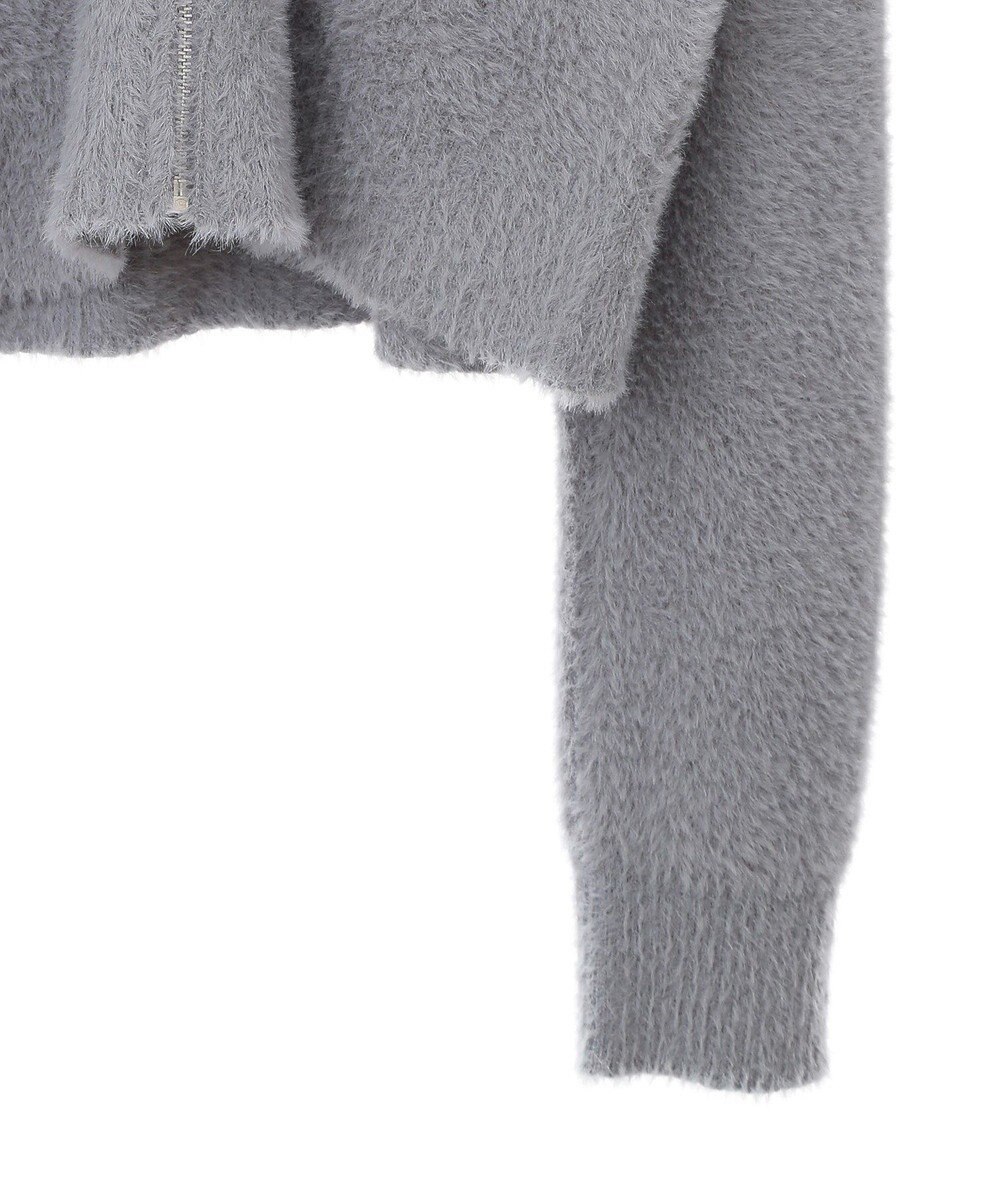 earth music&ecology シャギージップカーディガン 