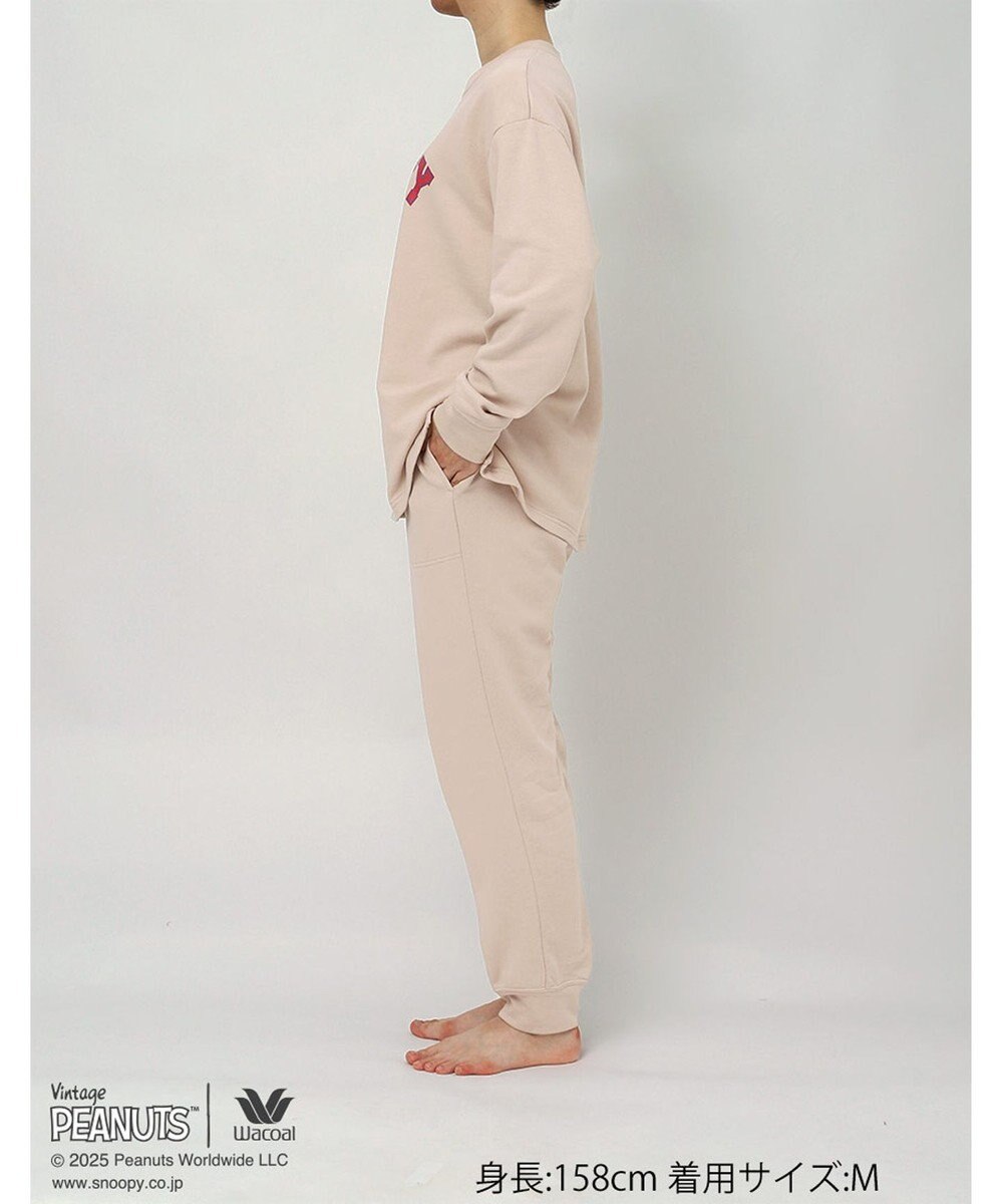 WACOAL ワコール_リラックス＆スリープ パジャマ 綿100%(本体) ガーゼ裏毛素材 長袖 長ズボン PEANUTS スヌーピー レディース FDX559 /ワコール 