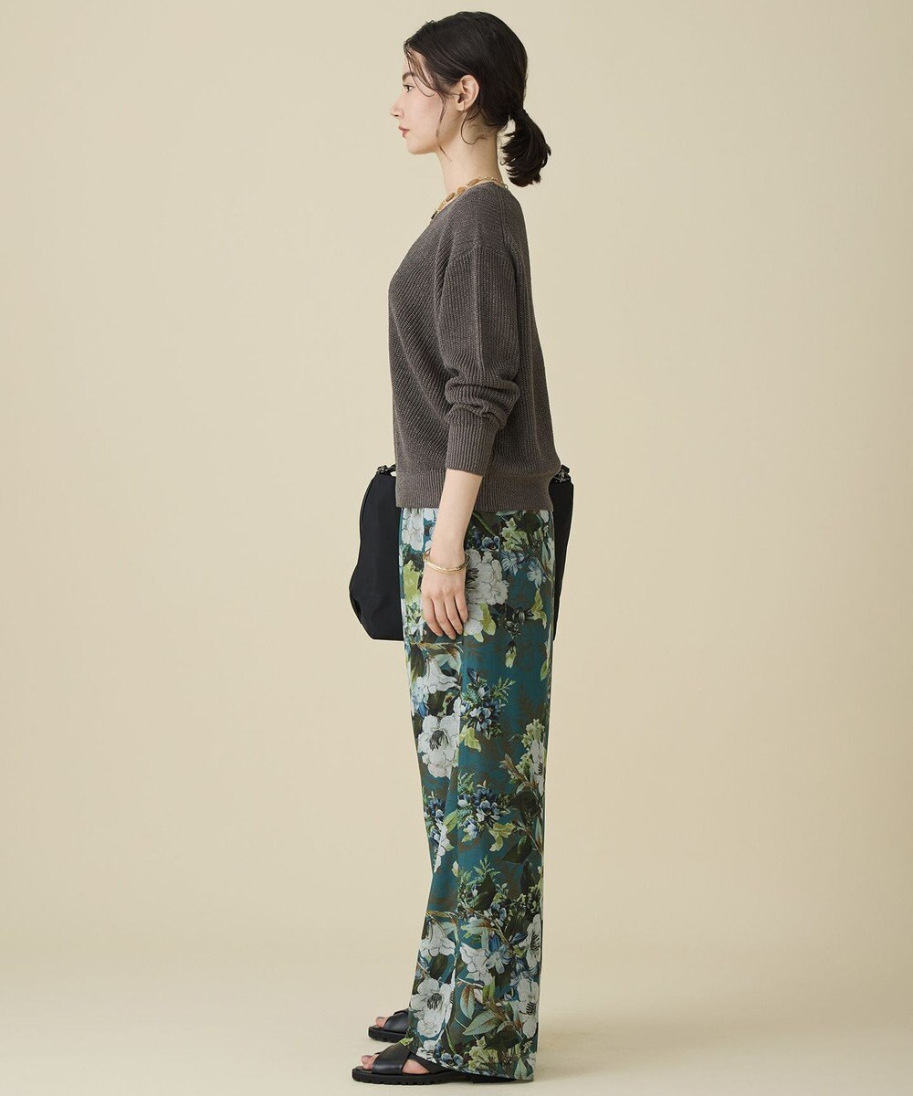 自由区 ボタニカルプリントドロスト パンツ 