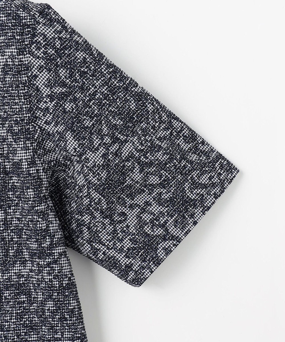 JOSEPH ABBOUD 【UV加工/エコ撥水/軽量】ライトウェーブライトボタニカルプリントシャツ 